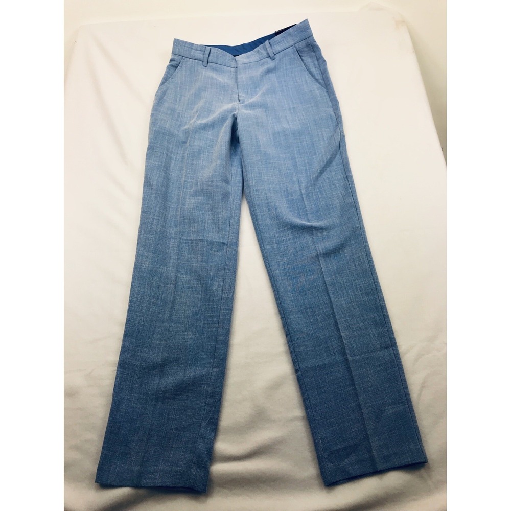 Izod Boy's Flat Front Stretch Devant Plat Extensible Pants Size‎ 18 Regular Blue